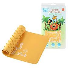 Коврик для ванны антискользящий резиновый  ROXY-KIDS 34х58 см желтый