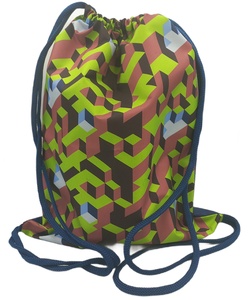 71086 Мешок для обуви Зеленая абстракция 1 отделение, размер 370*470 мм