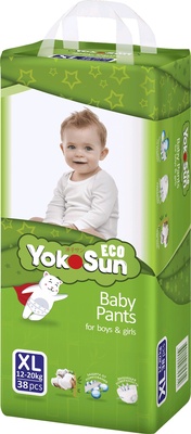 Подгузники-трусики  "Yokosun" ЕСО ХL 12-20 кг. (38 шт.)/4