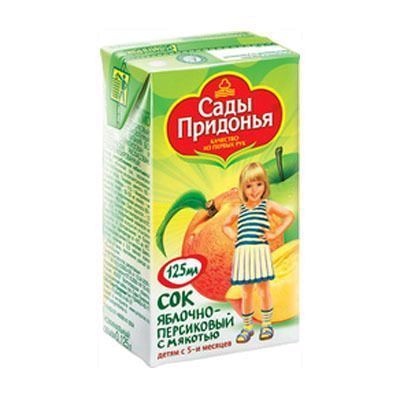 Сок Сады Придонья яблоко, персик  0,125л/18