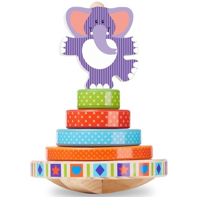 Деревянная пирамидка-неваляшка "Слоник"