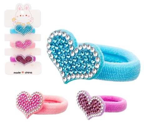 Резиночки для волос, 3 шт. на подвесе, 