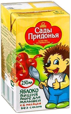 Пюре Сады Придонья яблоко,вишня 125 гр./18