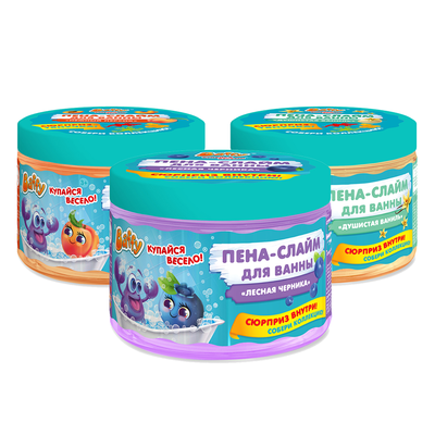 Пена-слайм для ванны детская серии "С сюрпризом" 