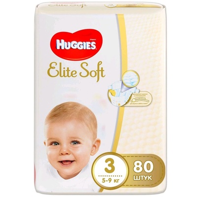 Huggies Элит Софт 3 ( 5-9 кг) 80 шт