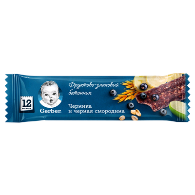 Пюре Гербер ДоРеМи Батончик Черника, черная смородина 25г/18