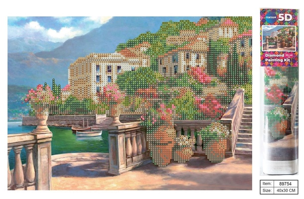 89754 Алмазная мозаика 5D "Южный пейзаж" 30х40см