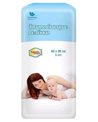 Пеленки впитывающие 60*90см (5шт) серия "Умная покупка"/24