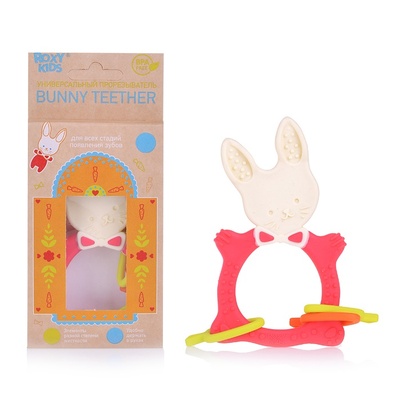 Прорезыватель BUNNY универсальный, корал.