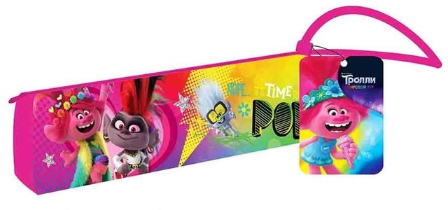 85499 Пенал объёмный "Тролли", 1 отделение, на молнии