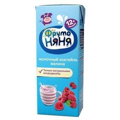 (БЗМЖ) Сок Фруто Няня коктейль Молочный с малиной 0,2 / 27
