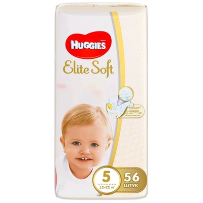 Huggies Элит Софт 5 ( 12-22 кг) 56 шт