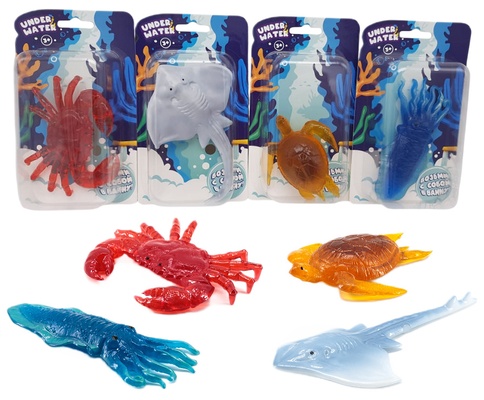 Тянущаяся игрушка "Морские обитатели", ассорти, блистер,1/5