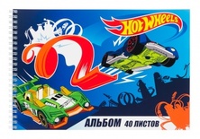 88707 Альбом для рисования "Hot Wheels", А4, 40 листов, на спирали