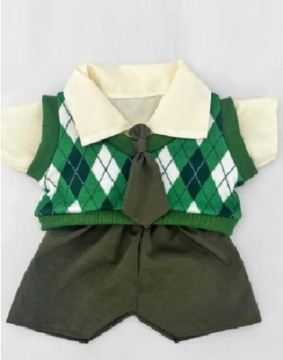 2 Костюм с жилеткой зеленый