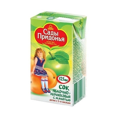 Сок Сады Придонья яблоко, вишня  0,125 л/18