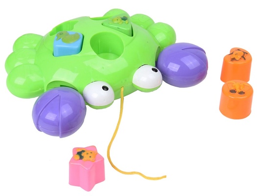 Каталка на верёвочке-сортер. Крабик.