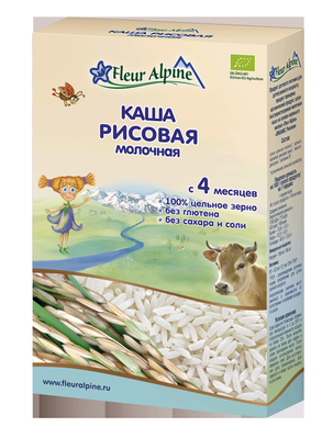 (БЗМЖ) Флёр Альпин Каша мол.Органик рисовая  с 4 мес. 200 гр /6