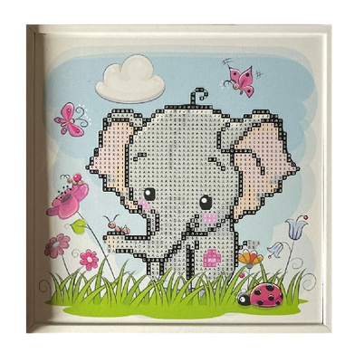 89775 Алмазная мозаика "Слоненок" 20х20см