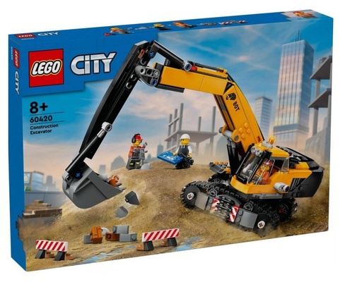 60420 Город Желтый строительный экскаватор