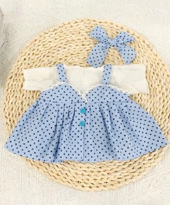 2 Наряд голубой в горошек