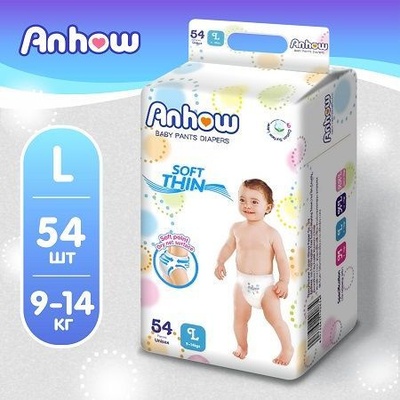 Подгузники-трусики Anhow L 9-14 кг (54 шт)/6