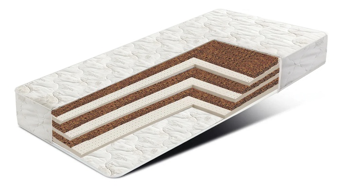 Матрац БЕБИ БИ 120х190х200 трикотаж/латекс3/независ. пруж/кокос3