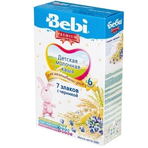 (БЗМЖ)  Каша Беби Premium 7 злаков с мол. и черникой 200 гр.