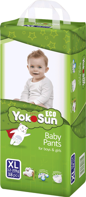Подгузники-трусики  "Yokosun" ЕСО ХL 12-20 кг. (38 шт.)/4
