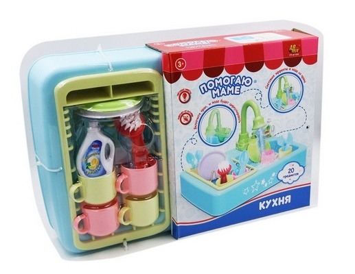 Помогаю Маме. Кухонная раковина с водой и аксессуарами, со световыми и звуковыми эффектами