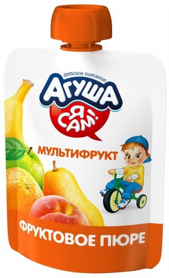 Пюре Агуша мультифрукты 90 гр/10