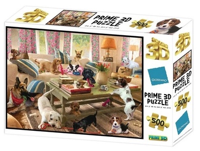 Стерео пазл "Собаки в гостиной" 500 дет.