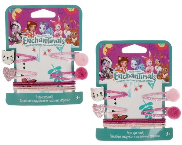 Аксессуары д/девочек Энчантималс набор аксессуаров для волос Кошка