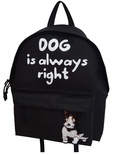 90060 Рюкзак молодежный Dog is always right (собака),  материал полиэстер, размер: 39*30*11 см