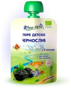 Пюре Флер Альпин Органик Чернослив с 4 мес. 90 гр. /6 (пауч)