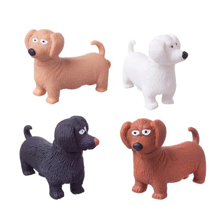 Тянучка "Такса", 10,5 см, 4 цвета в ассорт,1/12