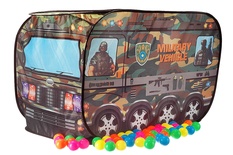 Палатка "Автобус военный", в комплекте 50 шариков