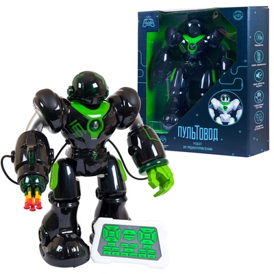 Робот на р/у "Пультовод", свет, звук, движение, с русским озвучанием, в коробке, 42х41х15 см.