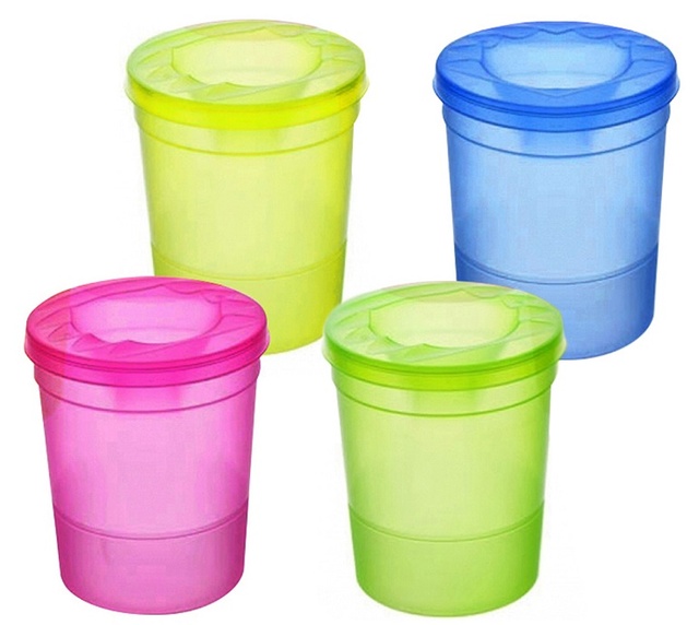 Стакан-непроливайка большой, неоновые цвета, ассорти