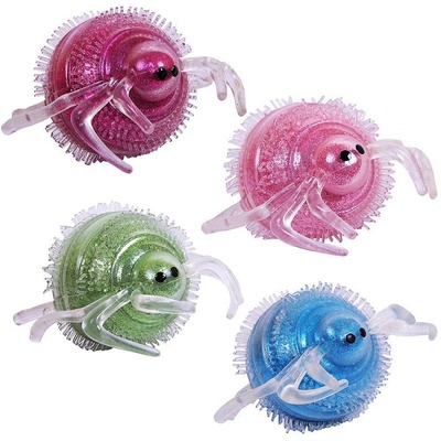 Паук блестящий 8 см, в пак. 4 цвета в ассорт, 1/12