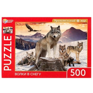 Пазлы 500Д "Волки в снегу" 