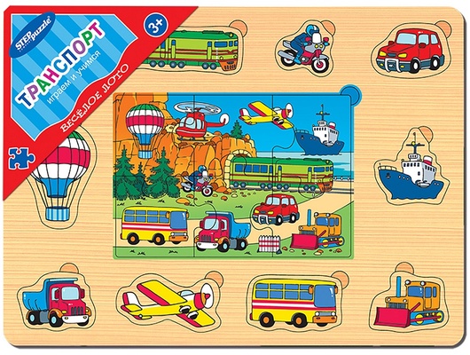 Игра из дерева "Весёлое лото. Транспорт"