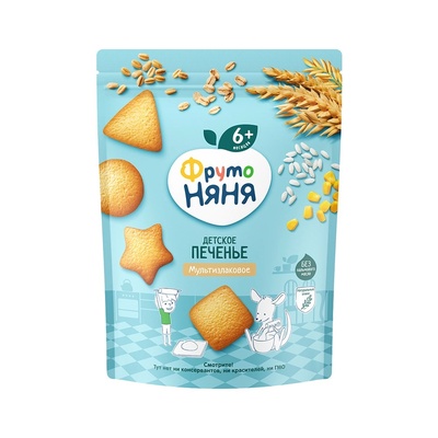 Печенье Фруто Няня мультизлаковое раств. 120 гр./6