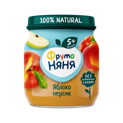 Пюре Фруто Няня яблоко, персик 100 гр