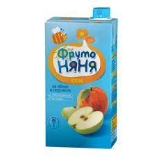 Сок Фруто Няня яблоко, персик с мякотью 0,5л