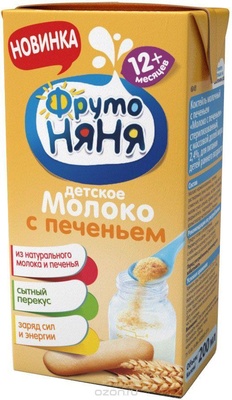 (БЗМЖ) Сок Фруто Няня коктейль Молочный с печеньем 0,2 / 18