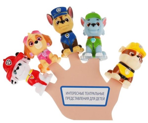 Пальчиковый театр "Щенячий патруль" 5 шт. на карт.