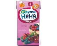 Сок Фруто Няня морс клюква, черника, вишня 0,2 л.