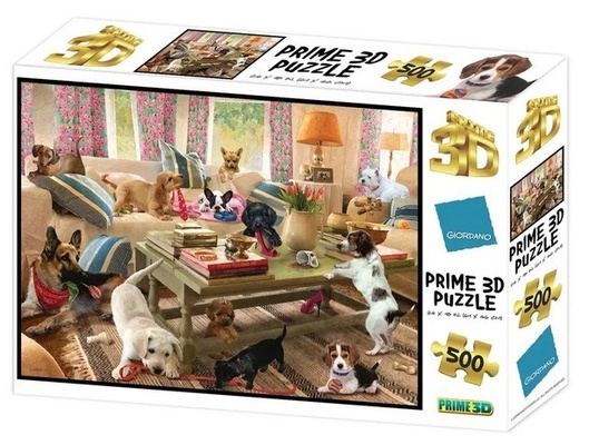 Стерео пазл "Собаки в гостиной" 500 дет.