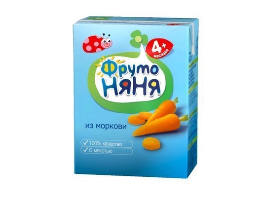 Сок Фруто Няня морковь с мякотью 0,2л нектар